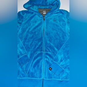 Nike Vintage Y2K Vibrant Blue Velor Hooide Jacket